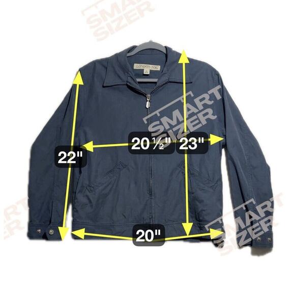 VTG London Fog Bomber Jacket Mens Small Full Vislon Zip Lightweight Blue - Picture 3 of 14